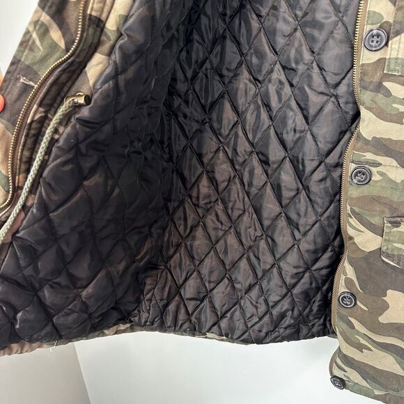 Me Jane Button & Cargo Military Quilted Lined Camouflage Coat Size Small - Picture 4 of 6